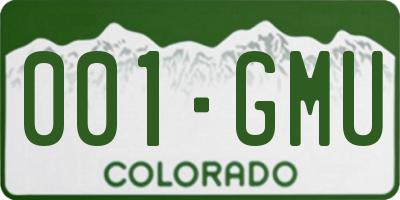 CO license plate 001GMU