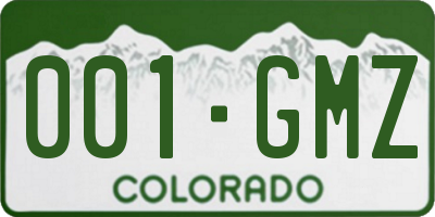 CO license plate 001GMZ