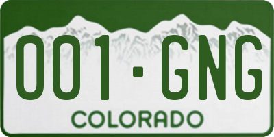 CO license plate 001GNG