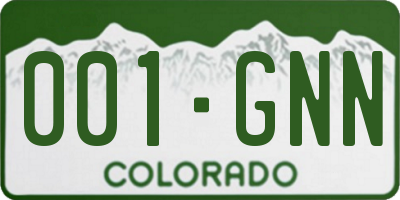 CO license plate 001GNN
