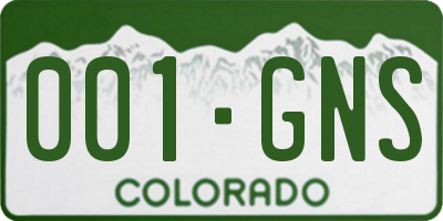 CO license plate 001GNS