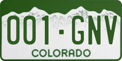 CO license plate 001GNV