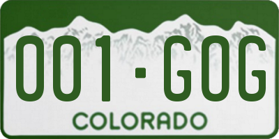 CO license plate 001GOG