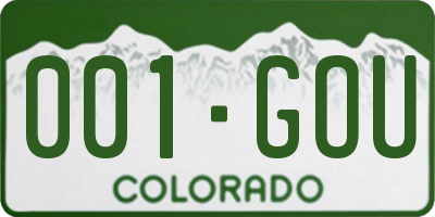 CO license plate 001GOU