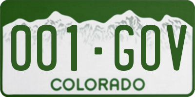 CO license plate 001GOV