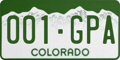 CO license plate 001GPA