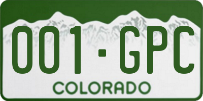 CO license plate 001GPC