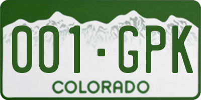 CO license plate 001GPK