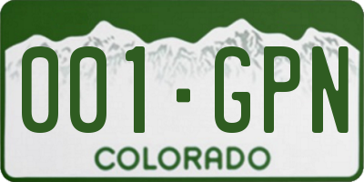 CO license plate 001GPN