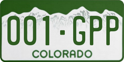 CO license plate 001GPP