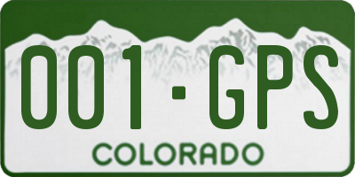 CO license plate 001GPS