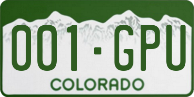 CO license plate 001GPU