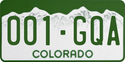 CO license plate 001GQA