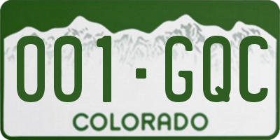 CO license plate 001GQC