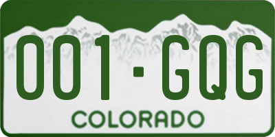 CO license plate 001GQG
