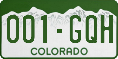 CO license plate 001GQH