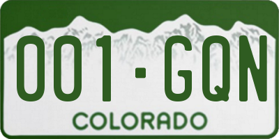 CO license plate 001GQN