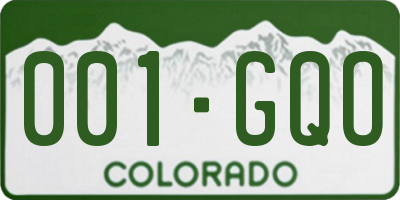 CO license plate 001GQO