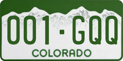 CO license plate 001GQQ