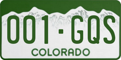 CO license plate 001GQS