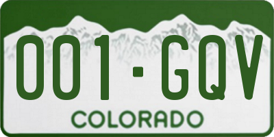 CO license plate 001GQV