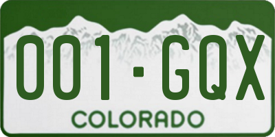 CO license plate 001GQX