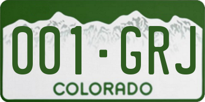 CO license plate 001GRJ