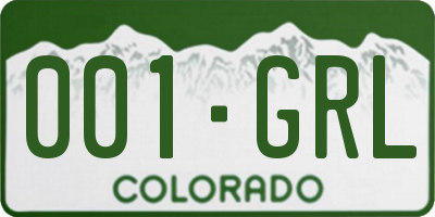 CO license plate 001GRL