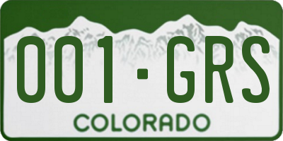 CO license plate 001GRS