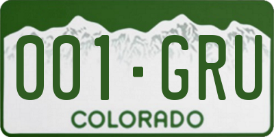 CO license plate 001GRU