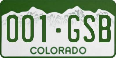 CO license plate 001GSB