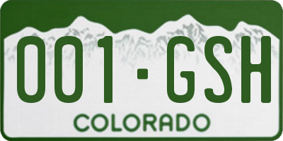 CO license plate 001GSH