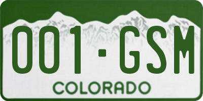 CO license plate 001GSM