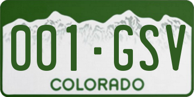 CO license plate 001GSV