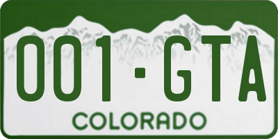 CO license plate 001GTA