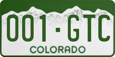 CO license plate 001GTC