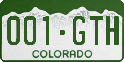 CO license plate 001GTH
