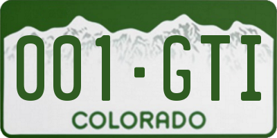 CO license plate 001GTI