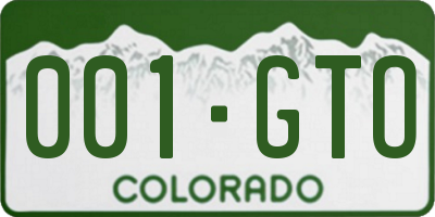 CO license plate 001GTO