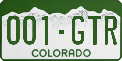 CO license plate 001GTR