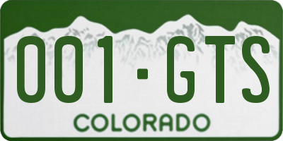 CO license plate 001GTS