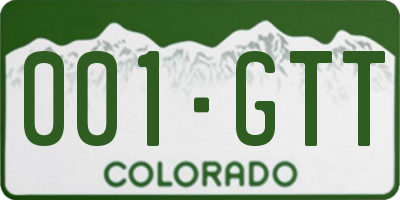 CO license plate 001GTT