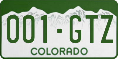 CO license plate 001GTZ