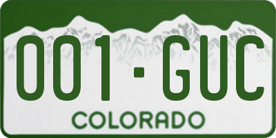 CO license plate 001GUC
