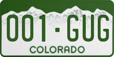 CO license plate 001GUG