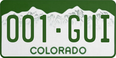 CO license plate 001GUI