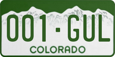 CO license plate 001GUL