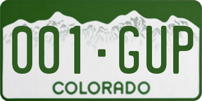 CO license plate 001GUP