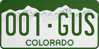 CO license plate 001GUS