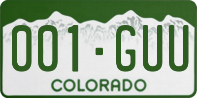 CO license plate 001GUU